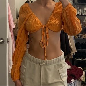 Orange crop top